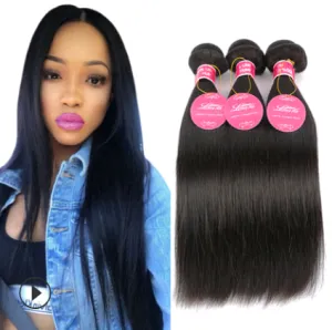 100% Real Human Hair Straight Wave Hair Curtain – Natural Color Wig Extension