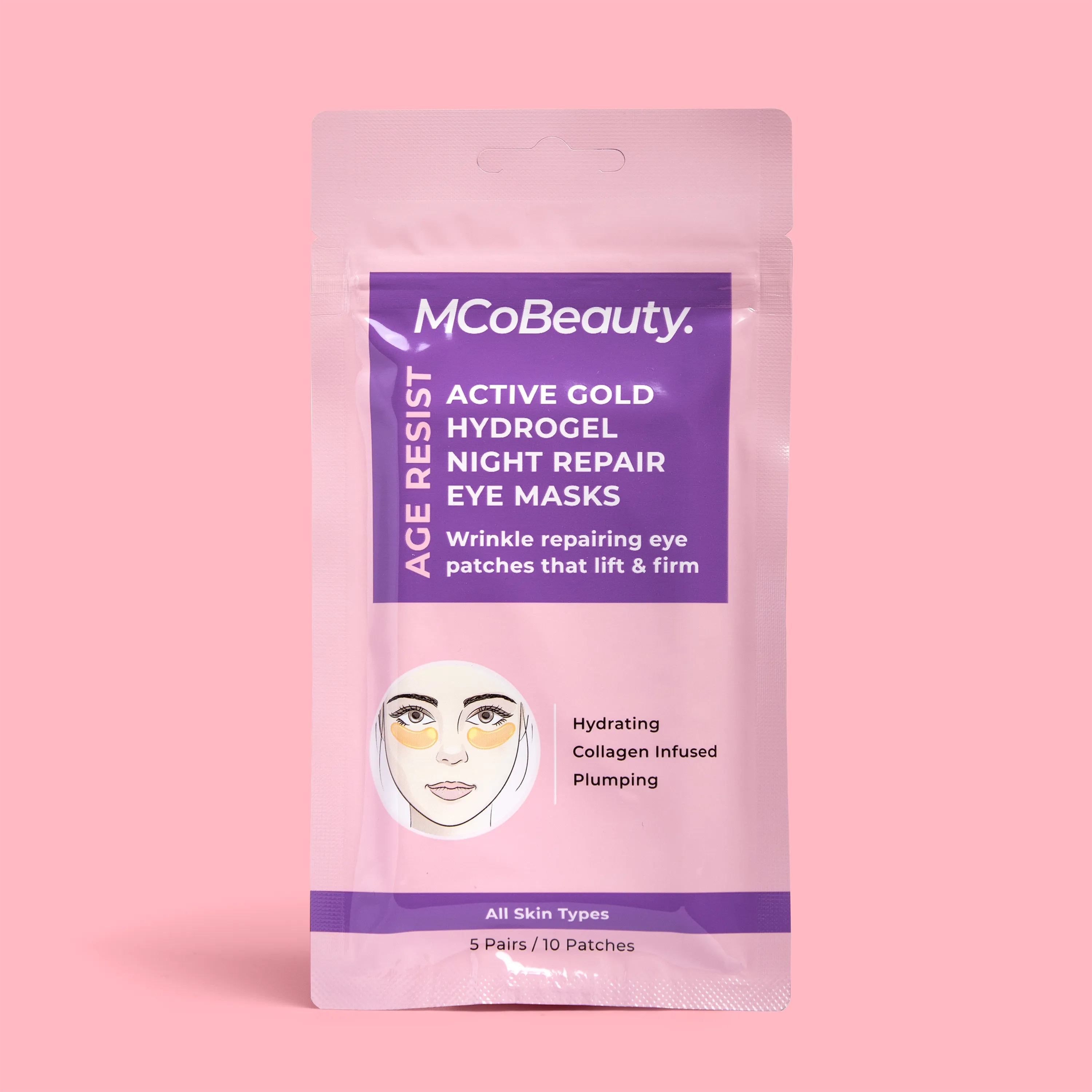 Active Gold Hydrogel Night Repair Eye Mask 10 pack