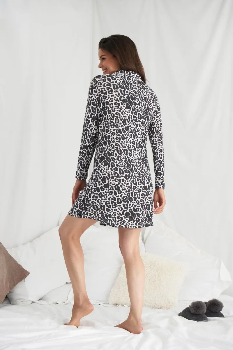 Bamboo Nightshirt in Luxe Leopard