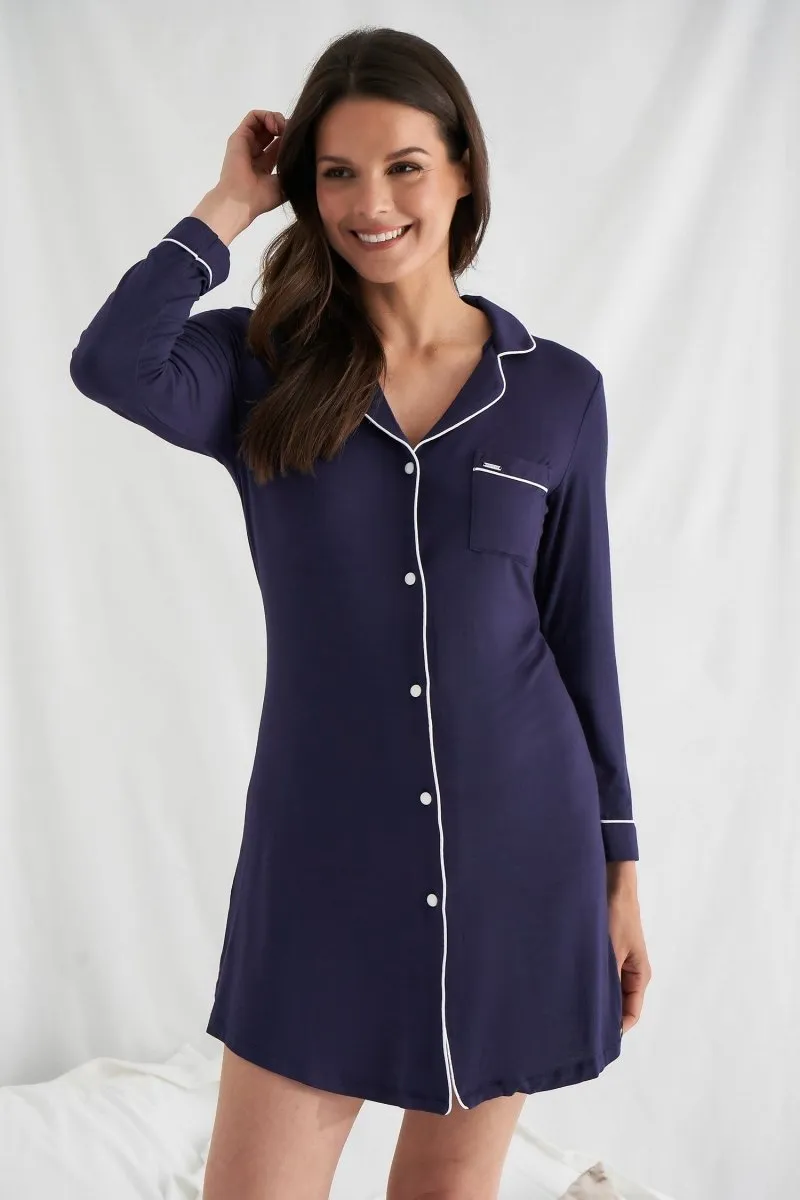 Bamboo Nightshirt in Midnight
