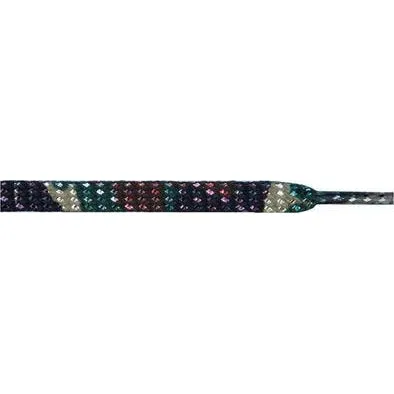 Glitter 1/4" Flat Laces - Olive Green Camouflage (1 Pair Pack) Shoelaces