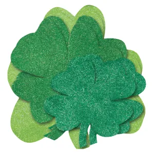 Green Shamrock Mini Glitter Cutouts