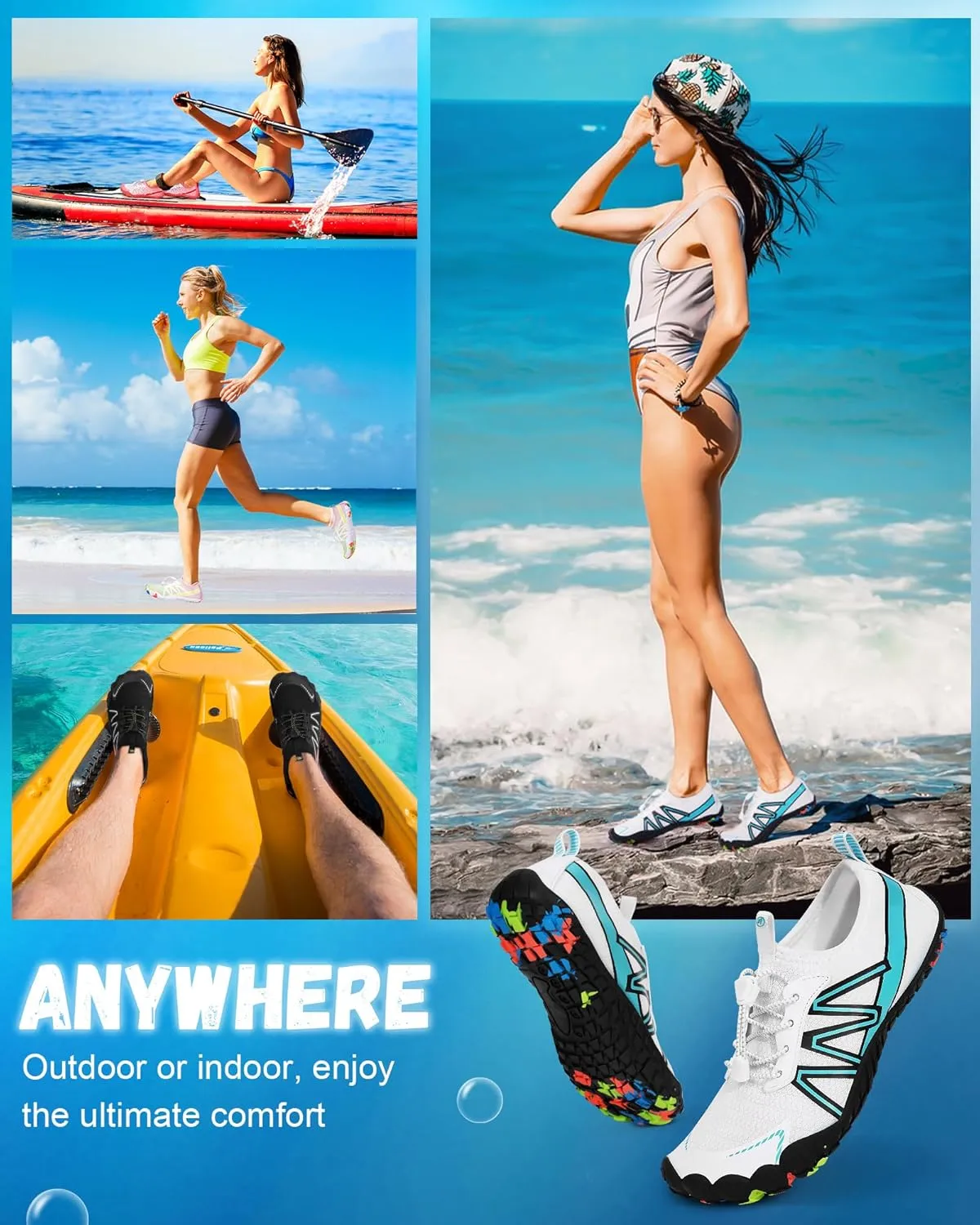 Hike Barefoot Shoes Women Men,Wide Toe Water Shoes 2025 New Breathable Grounded Footwear Non-Slip Fashion Hiking Shoe for Walking Swim Pool Beach Outdoor Water Sports