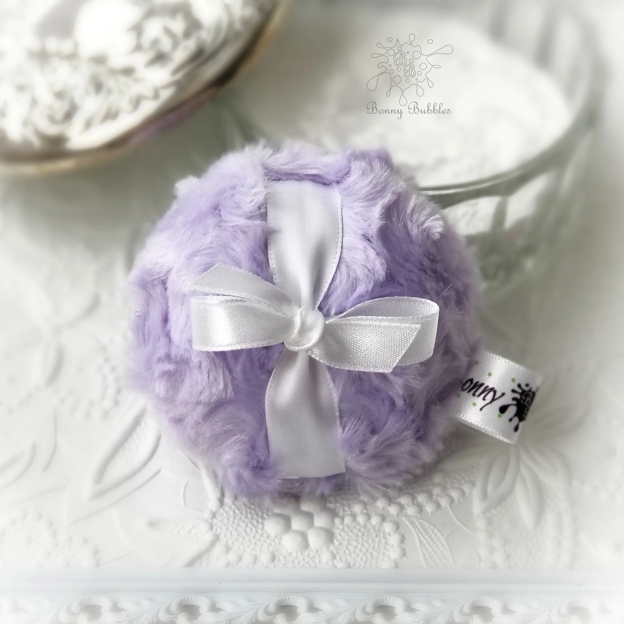 Lavender Powder Puff, mini 3 inch