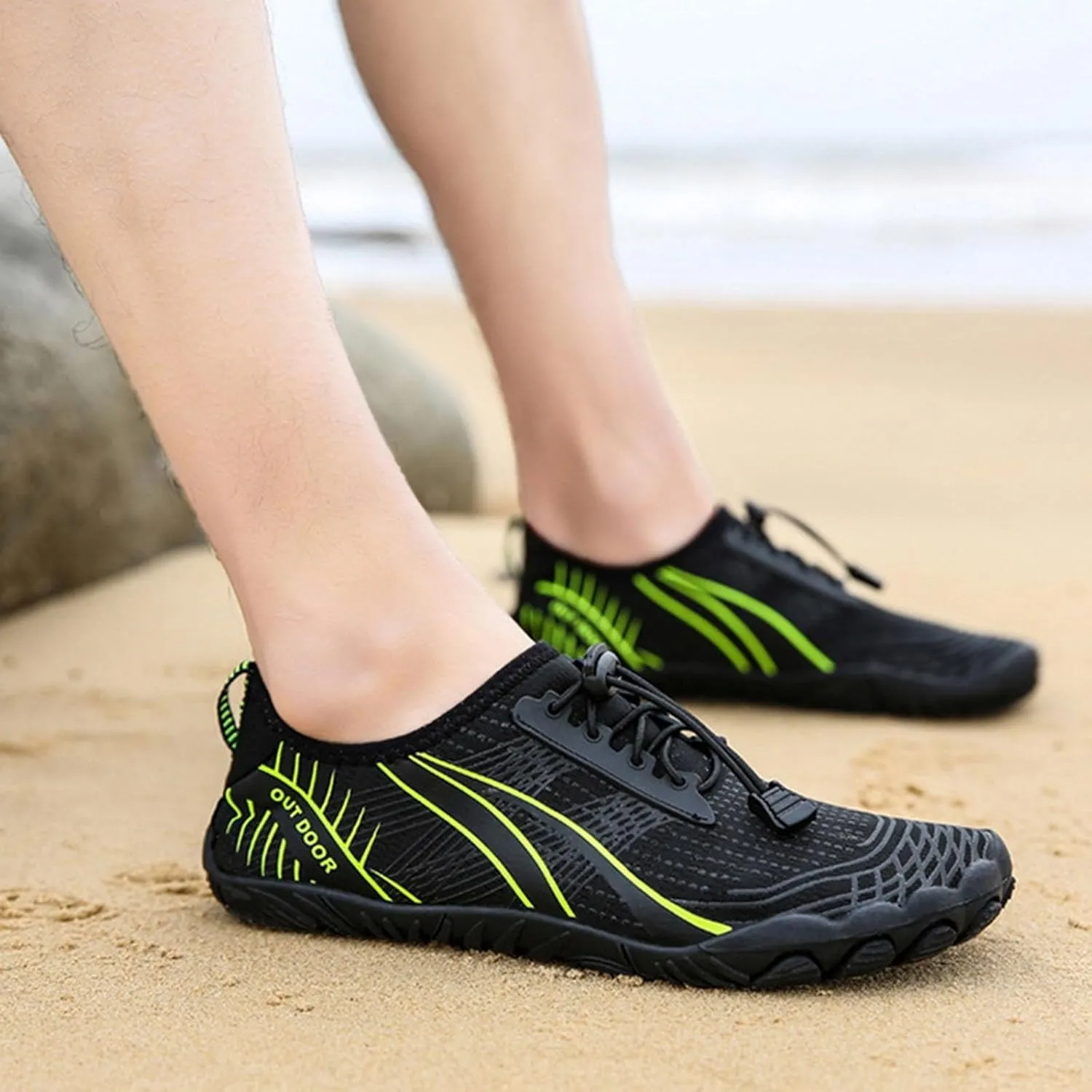 Mens Water Shoes Wide Toe Box Breathable Non Slip Athletic Water Shoes Hiking Womens Water Shoes Wide Width Jogging Quick Dry Pool Sports Sneaker for Pool Beach Surf Water Park Yoga