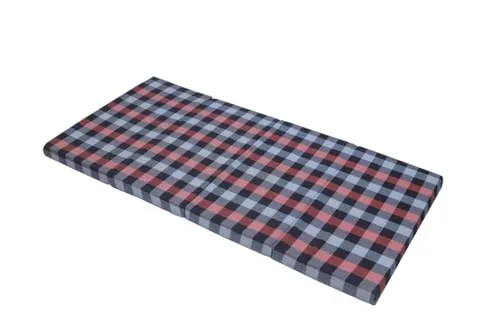 Multicolor Medium Soft White Epe Foam 3Fold Mattress Ideal for Guest Room,Travel,Picnic,Hostel,Hotel (6X4)