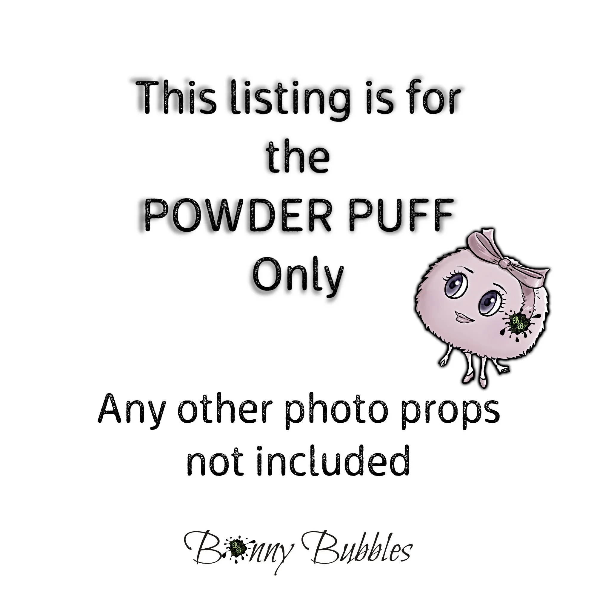 WHITE Powder Puff, Large 5 inch